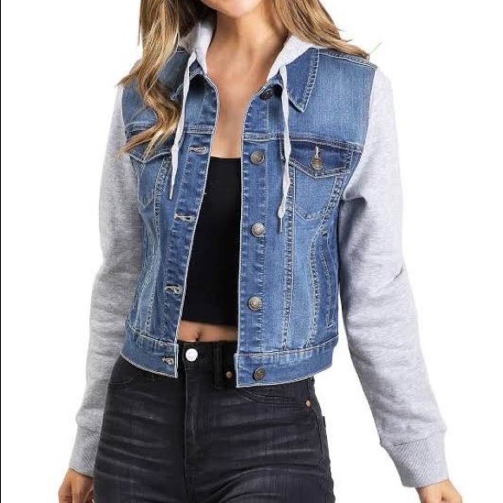 Women’s Hollister jean jacket with hood